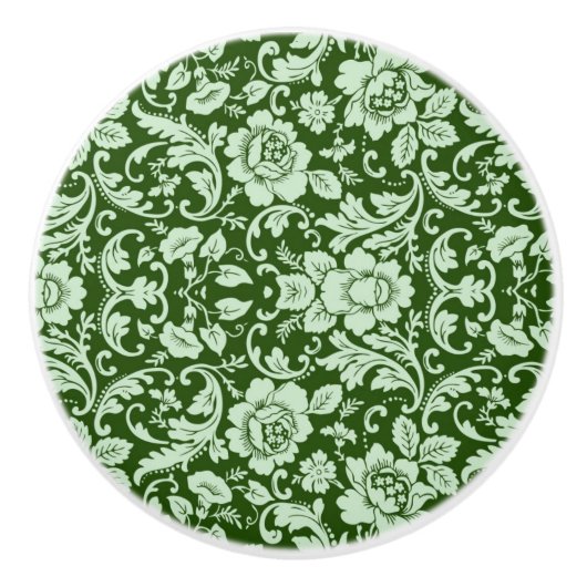 Een antiek bloemendop keramische knop (Voorkant)