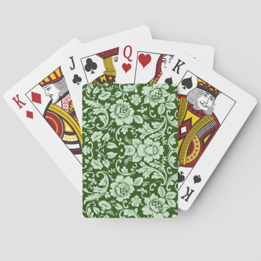 Een antiek bloemendop speelkaarten (Achterkant)