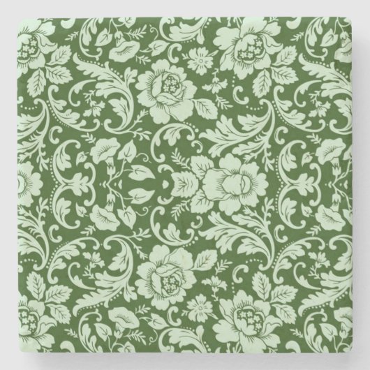 Een antiek bloemendop stenen onderzetter (Voorkant)