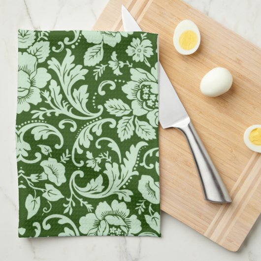 Een antiek bloemendop theedoek (Quarter Fold)