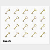 Een Antiek Gold Key Ronde Sticker (Vel)