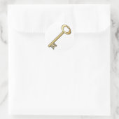 Een Antiek Gold Key Ronde Sticker (Tas)