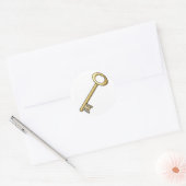 Een Antiek Gold Key Ronde Sticker (Envelop)