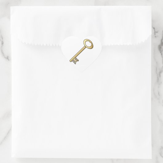 Een Antiek gouden sleutelhanger Hart Sticker (Tas)