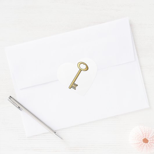 Een Antiek gouden sleutelhanger Hart Sticker (Envelop)