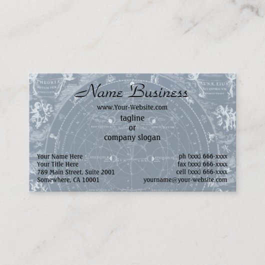 Een Antiek illustratie van astrologie en astronomi Visitekaartje (Voorkant)