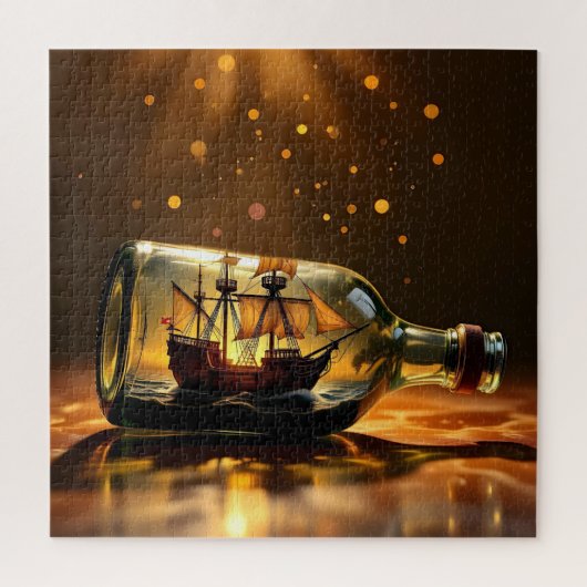 Een Antiek schip in een fles Legpuzzel (Verticaal)