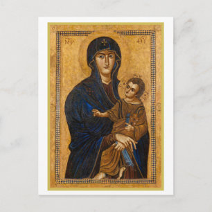 Een antieke Madonna en Kind vakantie Kerstmis Briefkaart