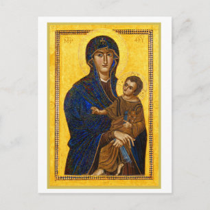 Een antieke Madonna en Kind vakantie Kerstmis Briefkaart
