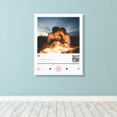 Een apart paar Gepersonaliseerd QR-code Alle foto' Canvas Afdruk (Insitu (Houten vloer))