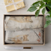 Een apart paar vossen in het winterbos tissuepapier (Geschenk)