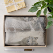 Een apart paar wolven in het winterbos tissuepapier (Geschenk)