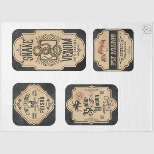 Een Apothecary en de Reeks van het Etiket van de P Tissuepapier (Voorkant)