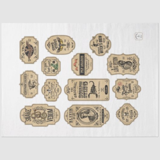 Een Apothecary en het Ontwerp van de Reeks van het Tissuepapier (Voorkant)