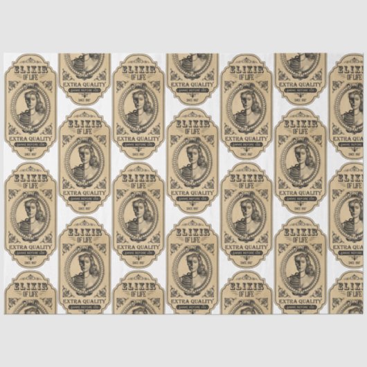 Een apothekers- en drankje-label serie ontwerp 32 tissuepapier (Voorkant)