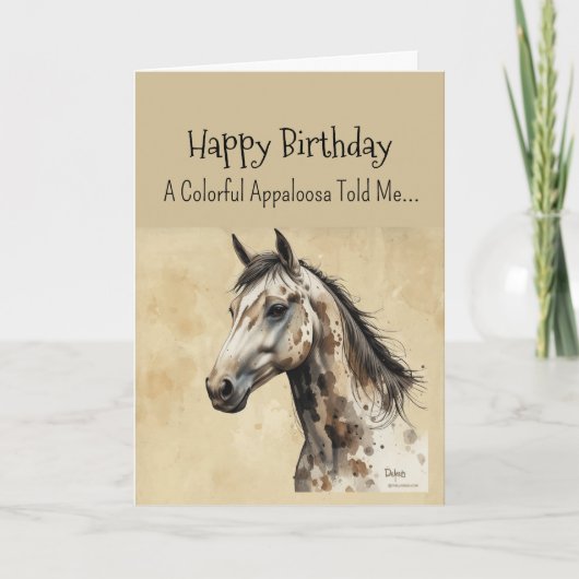 Een Appaloosa paardenpersoonlijkheid Verjaardag Kaart (Voorkant)