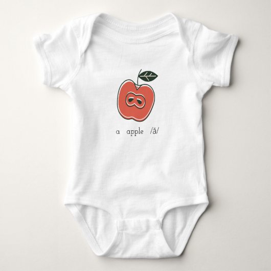 een appel /ă/baby bodysuit (Voorkant)