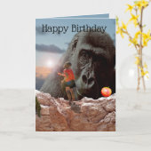 Een appel delen met een gorilla, kaart (Gele Bloem)