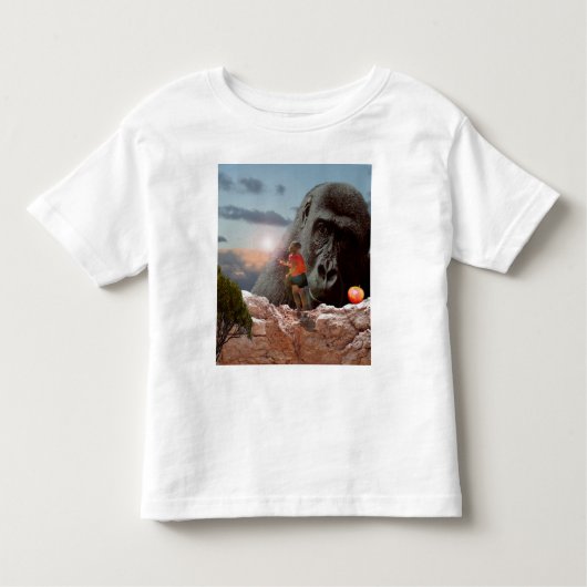 Een appel delen met een gorilla, kinder shirts (Voorkant)