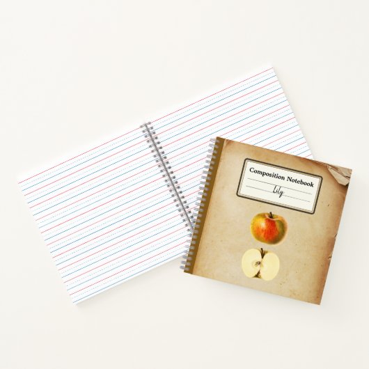 Een  appel en een half gepersonaliseerde comp notitieboek (Binnen)