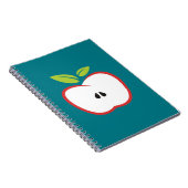 Een appel met rode omtrek en groene bladeren notitieboek (Rechterzijde)