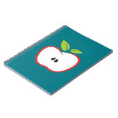 Een appel met rode omtrek en groene bladeren notitieboek (Linkerzijde)