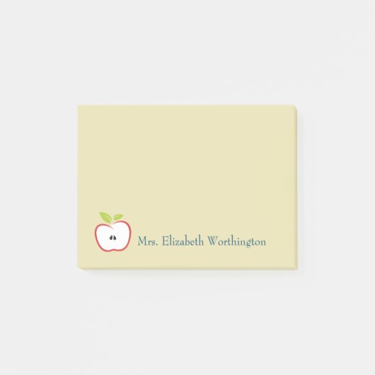 Een appel met rode omtrek en groene bladeren post-it® notes (Voorkant)