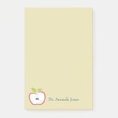 Een appel met rode omtrek en groene bladeren post-it® notes (Voorkant)