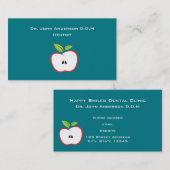 Een appel met rode omtrek en groene bladeren visitekaartje (Voorkant / Achterkant)