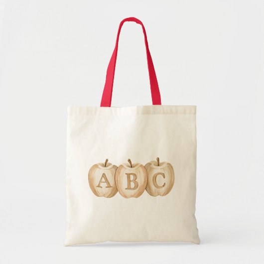 Een appel per dag ABC letters Tote Bag (Voorkant)