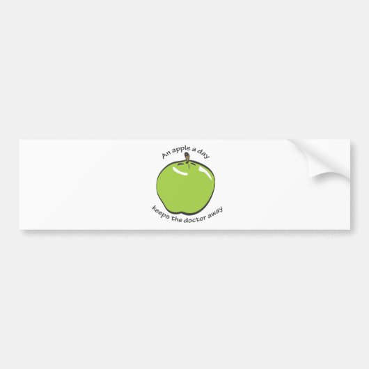 Een appel per dag... bumpersticker (Voorkant)