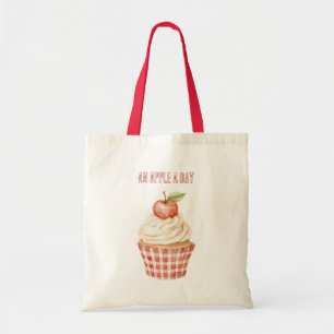 Een appel per dag cupcake taart tote bag