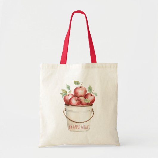 Een appel per dag emmer tote bag (Voorkant)