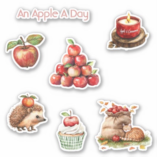 Een appel per dag Fruit Sticker (Voorkant)