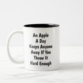 Een appel per dag Funny Sarcasme Introvert Humor Tweekleurige Koffiemok