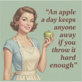 Een appel per dag Funny Sarcasme Retro Citaat Sticker (Voorkant)
