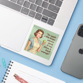 Een appel per dag Funny Sarcasme Retro Citaat Sticker (Laptop met iPhone)