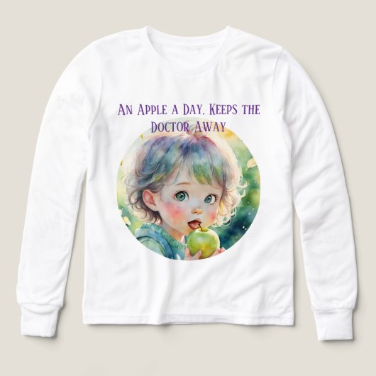 Een appel per dag Gezondheid Quote Gezegde Cute T- (Voorkant)