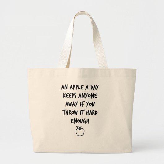 Een appel per dag grote tote bag (Voorkant)