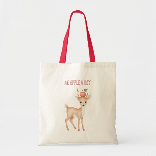 Een Appel Per Dag Herten Tote Bag (Voorkant)