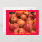 Eén appel per dag, houdt de arts weg briefkaart (Voorkant / Achterkant)