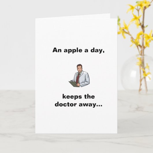 Een appel per dag, houdt de dokter weg kaart (Gele Bloem)