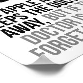 Een appel per dag houdt de dokter weg poster (Hoek)