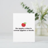 Een appel per dag is 7 appels per week briefkaart (Staand voorkant)