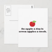 Een appel per dag is 7 appels per week briefkaart (Voorkant / Achterkant)