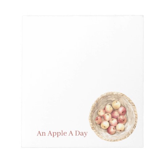 Een Appel Per Dag Mand Notitieblok (Voorkant)