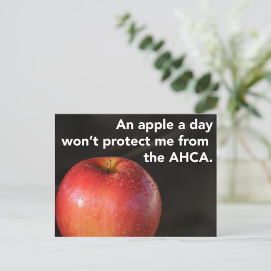 Een appel per dag om de AHCA te stoppen! Gezondhei Briefkaart (Staand voorkant)