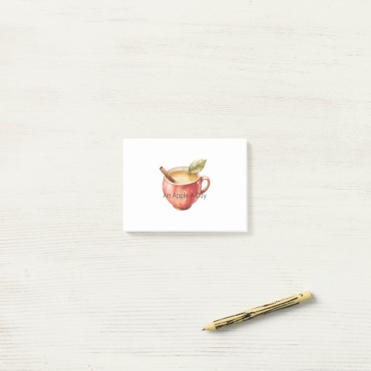 Een appel per dag post-it® notes (Op bureau)