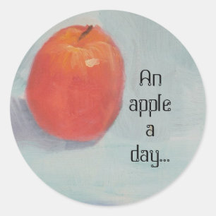EEN APPEL PER DAG! RONDE STICKER