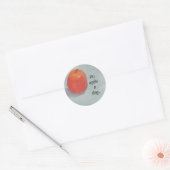 EEN APPEL PER DAG! RONDE STICKER (Envelop)